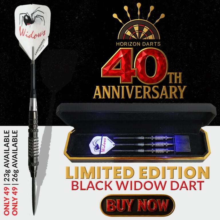 Laserdart Black Widow Fixed Steel Tip Dart – Wicked Limited Edition 40year Anniversary Dart