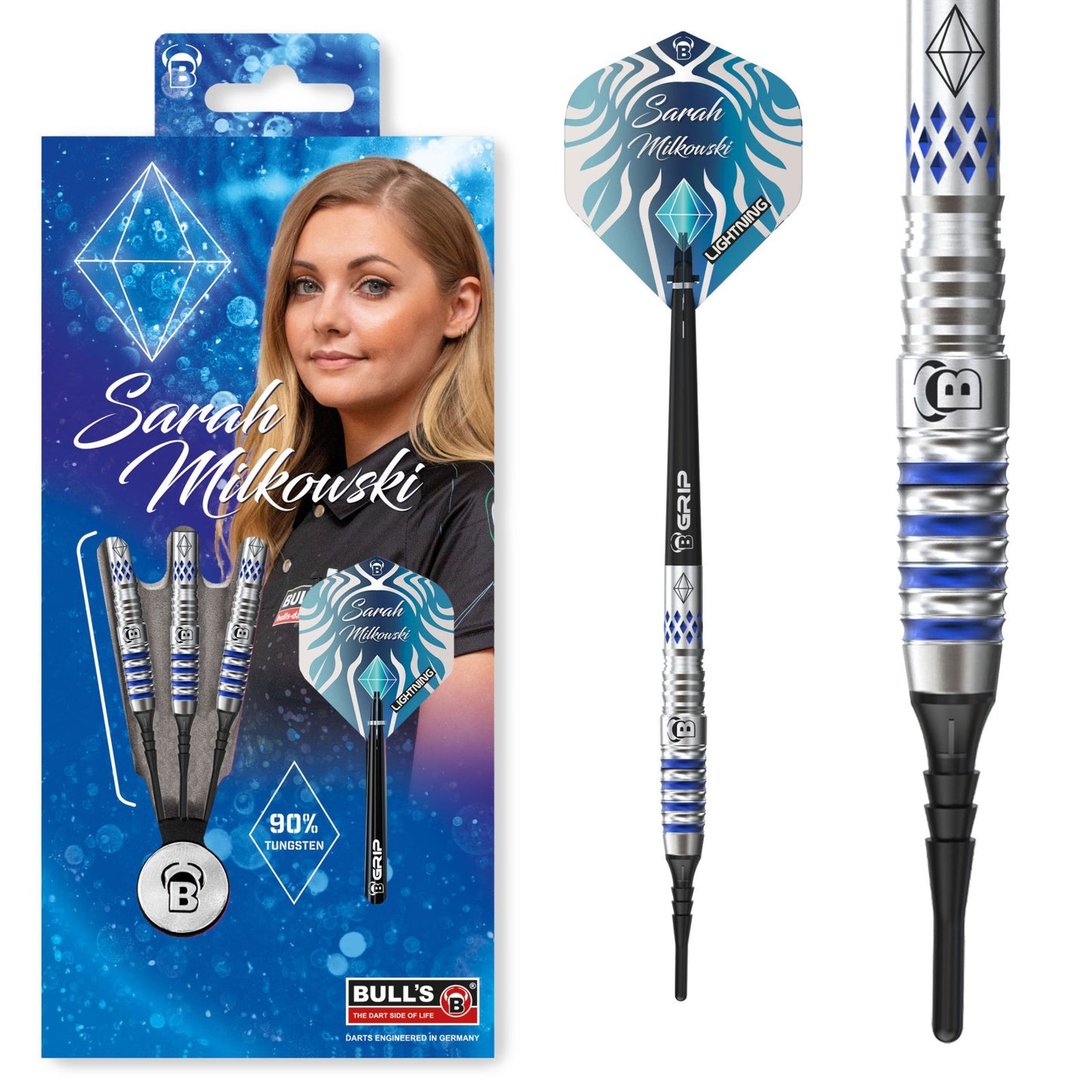 BULL’S Sarah Milkowski Soft Tip Dart - 90% Tungsten | 20g